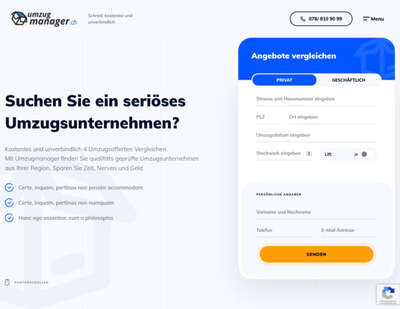 Umzugmanager.ch - Angebote von bewährten Umzugsunternehmen