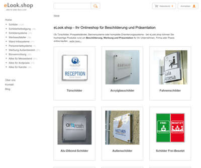 eLook.shop - Ihr Onlineshop für Beschilderung und Präsentation