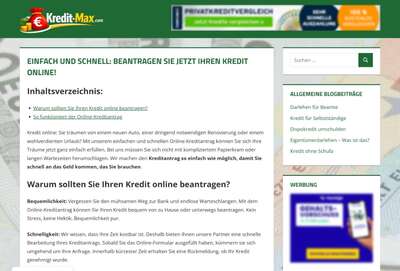 Kredit-Max - Kredit einfach online und schnell beantragen