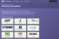 Parteien auswählen mit denen die Antworten verglichen werden sollen